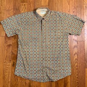 Men’s L Orvis Aztec Short Sleeve Button Up